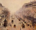 boulevard montmartre morning sunlight and mist 1897 Camille Pissarro